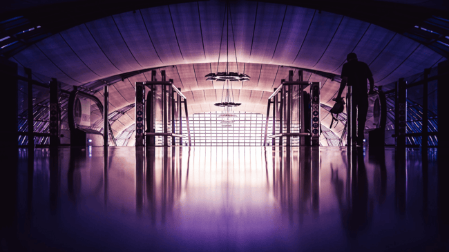 top of the escalators